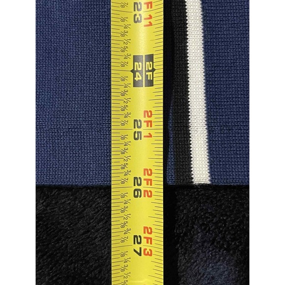 J.Crew Shirt Mens Medium Blue Vertical Stripe Knit Button Front Camp Collar - Picture 4 of 5